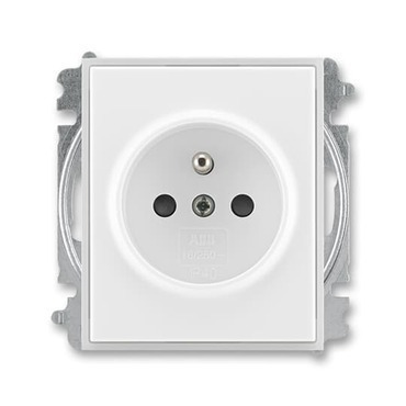 Zásuvka jednonásobná ABB Element 6619E-A06357 01, bílá/ledová bílá,  (typ 6619)