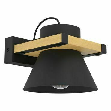 Svítidlo nástěnné EGLO WL 1 E27 SCHWARZ HOLZ MACCLES
