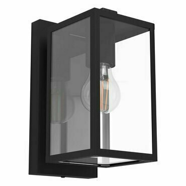 Svítidlo venkovní EGLO AL-WL 1 E27 SCHWARZ KLAR BUDRONE, nástěnné