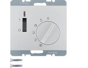 HAG 20307103 Termostat, pokojový se spínacím kontaktem, centrálním dílem, vypínačem a LED, Berker K.