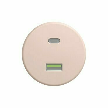 Zásuvka USB A+C GREENLUX KLIKLAP R/USB, starorůžová