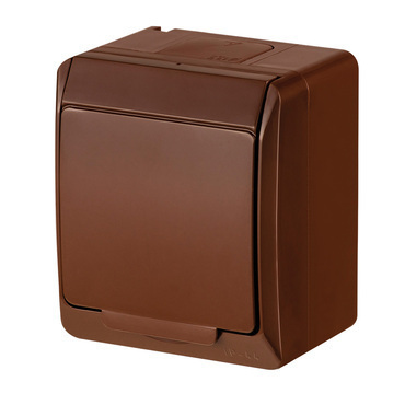 FAM GALATEA IP44 Zásuvka 2P+PE SCHUKO (hnědá)