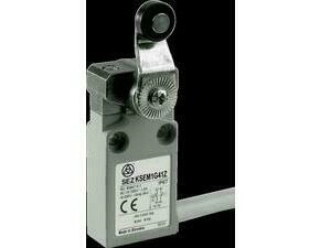 SEZ KSEM1G41Z Koncový spínač kovový s přívodním kabelem, s pákou a nylonovou kladkou (průměr 14 mm),