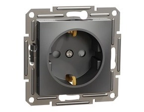 SCHN EPH2900271 Asfora - Zásuvka SCHUKO 250V 16A, clonky, antracit