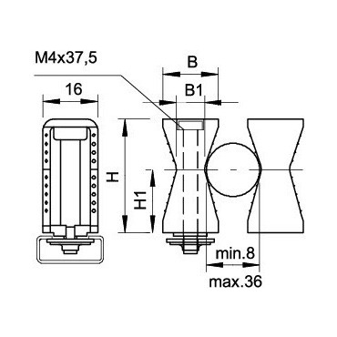 2051 8-36 LGR Řadová příchytka