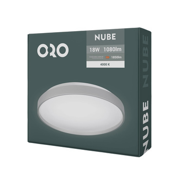 Nástěnné a stropní LED svítidlo LED-POL Nube Silver 18W neutrální bílá