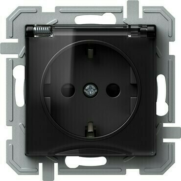 TEM ZÁSUVKA SCHUKO+KRYT 2P+E 16A 250V~ BV XO BT XO černá/průhledná