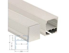 Profil závěsný MC LED ZN, 23x25mm, vč. mléčného difuzoru, 2m