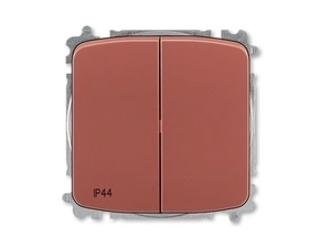 Přepínač sériový ABB Tango 3559A-A05940 R2, řazení 5, vřesová červená, IP44, s krytem, bezšr. svorky
