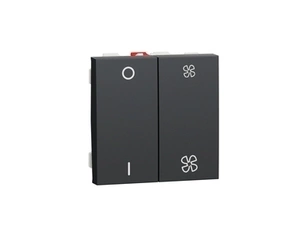 SCHN NU321454 Unica - Mechanismus ovládání rychlosti ventilátoru dvojitý 1/0, Antracit