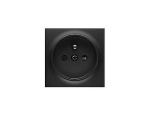 Kryt 1 násobné zásuvky SIMON DGZ1ZP/49, s uzemněním, se clonkami, černá matná metalizovaná