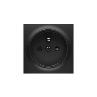 Kryt 1 násobné zásuvky SIMON DGZ1ZP/49, s uzemněním, se clonkami, černá matná metalizovaná