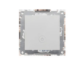 Ovladač zapínací SIMON 55 TS1L.01/143, orient. LED, řazení 1/0So, 10A/250V~, bezšr., hliníková mat