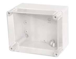 FAM Krabice SolidBOX 68121 IP65, 170x135x107mm, průhledné víko, hladké boky