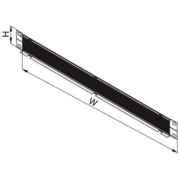 Panel do rozvaděče CONTEG DP-BP-03-D, 19", 1U, průchozí, dělený oboustranný kartáč