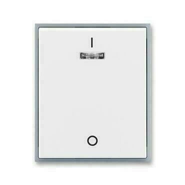 Kryt jednoduchý ABB Element 3558E-A00933 04, bílá/ledová šedá, s potiskem a čirým průz.(pro řaz. 3S)