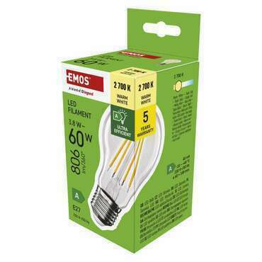 EMOS ZF5147 LED FLM A60 3,8W(60W) 806lm E27 WW A CLASS