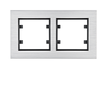 HAG WL9222 Rámeček 2-násobný vodorovný, lumina passion, Alu stříbrná