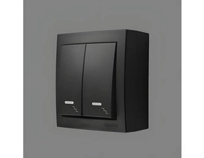 Přepínač střídavý SIMON AQUACLICK ACW6/2L/49, 2 nás., IP44, podsv., ř.6So+6So, 10A/250V~, šr. sv., č