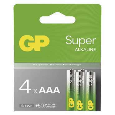 Baterie alkalická GP SUPER B01114 AAA (LR03) 4PP