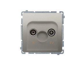 Zásuvka anténní SIMON BMZAK10/1.01/29, R+TV koncová, 1xvstup: 5-862MHz, saténová