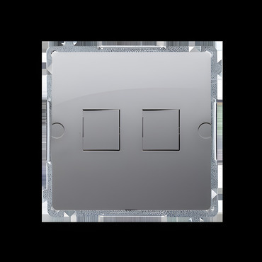 Kryt SIMON BASIC BMPT/21, telefonní a datové zásuvky Keystone 2 násobný, plochý, ocelová