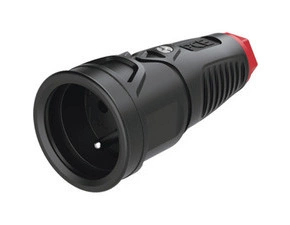 Zásuvka jednonásobná SCHMACHTL PC-2410-SRW, guma/polyamid, 16A, 250V, IP20, černá