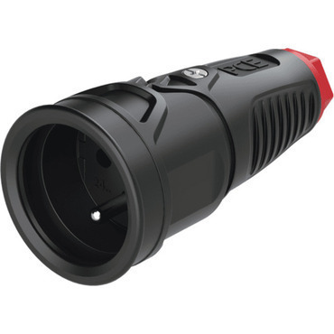 Zásuvka jednonásobná SCHMACHTL PC-2410-SRW, guma/polyamid, 16A, 250V, IP20, černá