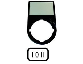 EATON 216486 M22S-ST-X93 Nosiče štítků-komplety, 30x50mm, oblé, černé I-0-II
