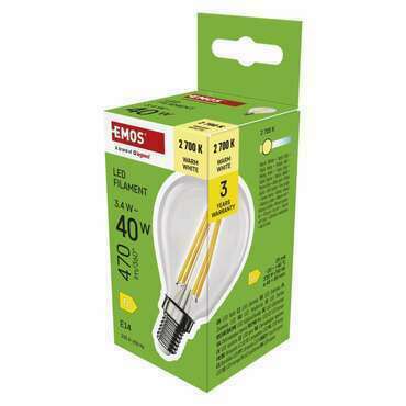 EMOS ZF1D22 LED FLM MINI GL 3,4W(40W) 470lm E14 WW