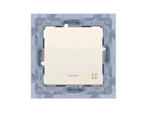 Přepínač křížový SIMON 10 CW7L.01/41, s orient. LED podsv., ř.7So, 10A/250V~, šr. sv., krémová