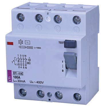 Chránič čtyřpolový ETI 002062151 EFI-4 AC 100/0,03