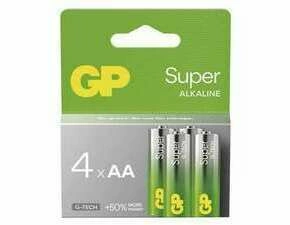 Baterie alkalická GP SUPER B01214 AA (LR6) 4PP
