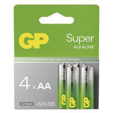 Baterie alkalická GP SUPER B01214 AA (LR6) 4PP