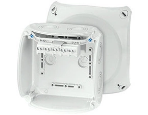 HEN KF 0604 G Krabicová rozvodka pro nechráněné venkovní instalace, šedá, s předlisy, s 5 pólovou sv