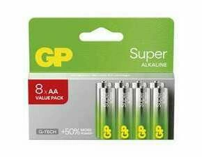 Baterie alkalická GP SUPER AA (LR6) 8pcs value pack