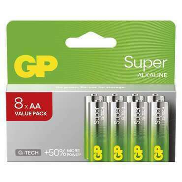 Baterie alkalická GP SUPER AA (LR6) 8pcs value pack
