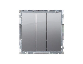 Ovladač zap. SIMON BASIC BMP31L.01/21, 3nás., LED podsv., ř. 1So+1So+1So, 10A/250V~, bezšr., ocelová