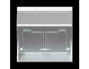 Kryt dat. zás. SIMON 50000086-033, Simon 500, na 2 zás., zkosený, cl., 50x50 mm, hliníková