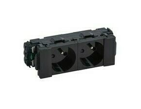 Zásuvka 2x2P+T LEG 077182 Mosaic do DLP 4M černá