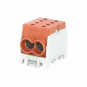 EL 1003144 Svorkovnice rozbočovací HLAK 70 1/2 M2, 250A, 1pól., AL/CU, IP20, hnědá, na DIN /208019 (