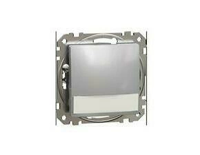 SCHN SDD113143L Sedna D/E - Tlačítko 12V orientační kontrolka a popisové pole, Aluminium