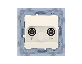 Zásuvka anténní SIMON 10 CAK.01/41, R+TV koncová oddělená, 1x vstup: 5-862MHz, krémová