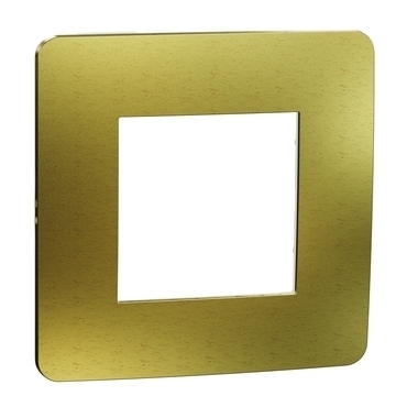 SCHN NU280259M Unica Studio Metal - Krycí rámeček jednonásobný, Gold/Bílý