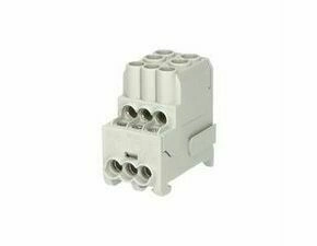 EL 1003202 Blok pro rozdělení fází UVB 100 L G, 1pól., 101A, AL/CU, 1000V, šedý, na DIN (bal.3)