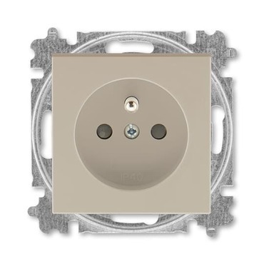 Zásuvka jednonásobná 55x57 ABB Levit 6619H-A06557 18, macchiato, s clonkami (typ 6619)