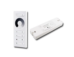 Sada MC LED RF ovladač-řízení jasu, 1 zóna, bílý+přijímač