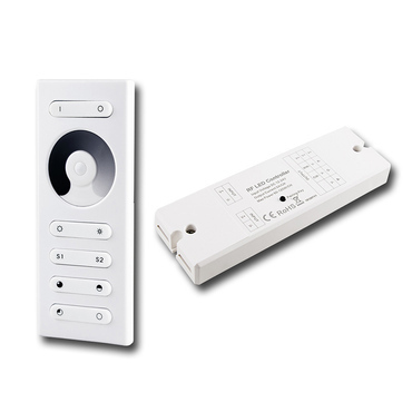 Sada MC LED RF ovladač-řízení jasu, 1 zóna, bílý+přijímač