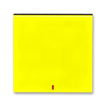 Kryt spínače ABB Levit 3559H-A00655 64, žlutá/kouřová černá, kolébkového s červeným průzorem
