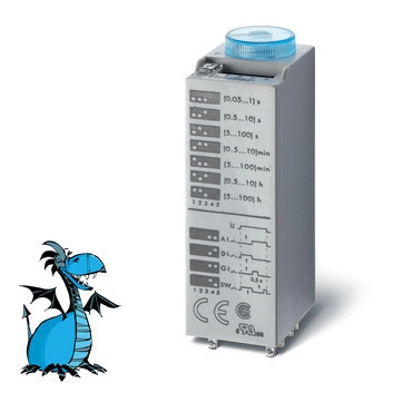 FINDER 85.02.0.125.0000 Čas.relé min., ZR/PK, 2P/10A, 125V AC/DC, 50ms-10h RP 0,05kč/ks
